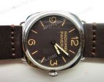 Radiomir Panerai Brevettato Replica Men Watch Brown Dial Brown Leather Band